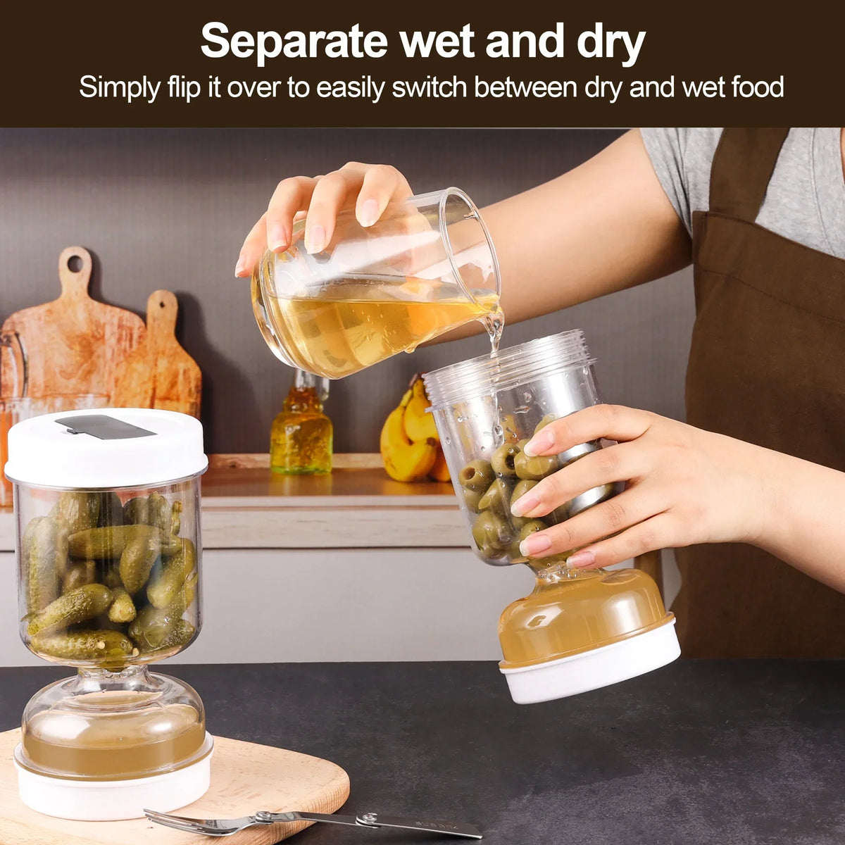 Olive & Pickle Strainer Jar · 750 ml — Wudy Kitchen, image 6