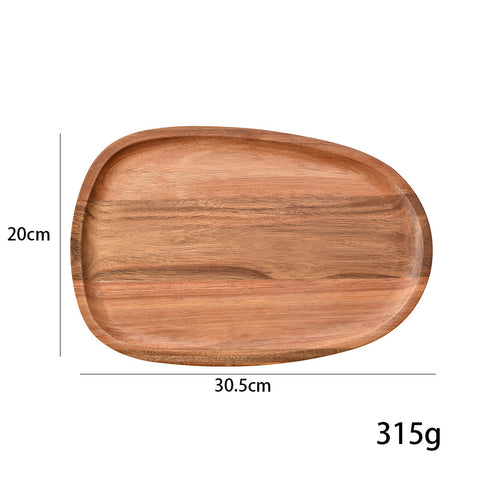 Handcrafted Wooden Serving Plate – Natural Acacia Wood Tableware (Multiple Sizes)