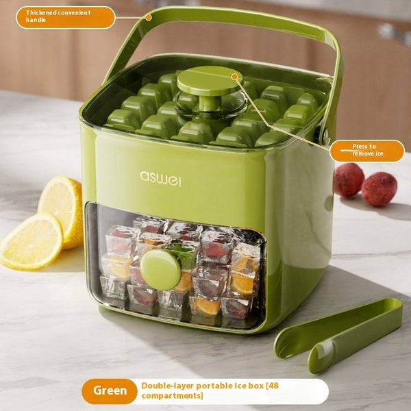 Wudy Kitchen Wudy Press Ice Cube Maker — food-grade silicone, BPA-free — in-use detail shot