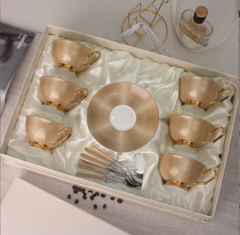 White Floral Bone China Tea Cup Set