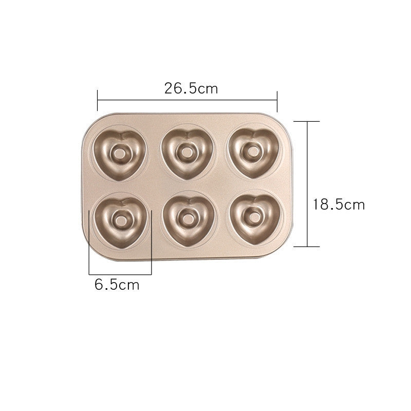 Wudy 6-Cavity Donut & Cake Mold | Non-Stick Carbon Steel Baking Pan