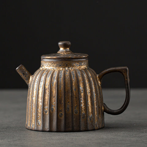 Handmade Ceramic Teapot & Coaster Set – Rustic Japanese Style