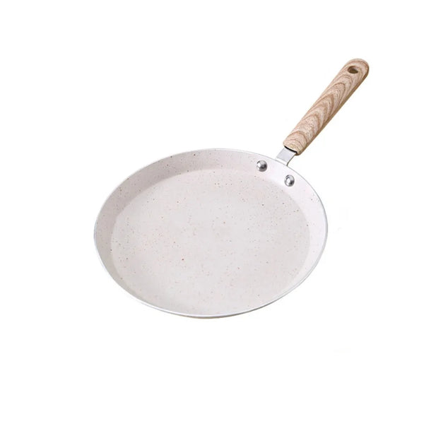 Cookware Non-Stick Crepe Pancake Pan Wooden Handle Aluminum Frying Pan 6/8/10 Inch Beige Omelet Pan Induction Cooker