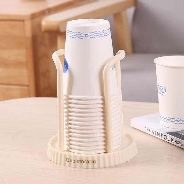 Household Disposable Cup Holder Luxury Storage Organizer Water Tea Cups Dispenser Rack Shelf with Longer Stick Mug Display Stand