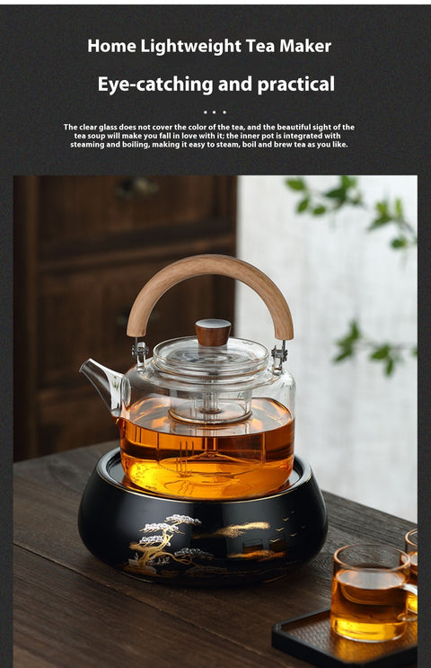 Borosilicate Glass Teapot with Filter – Heat-Resistant Modern Design