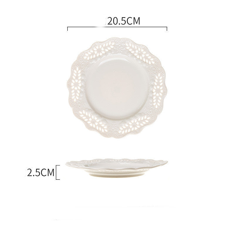 Vintage Embossed Porcelain Cake & Dessert Plate