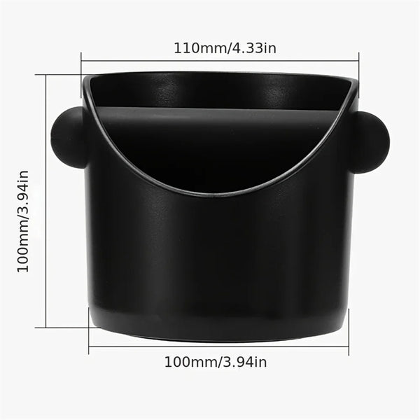 Shock-Absorbent Coffee Knock Box Anti-Slip Espresso Dump Bin for Coffee Grounds with Removable Knock Bar Coffee Grind Waste Bin