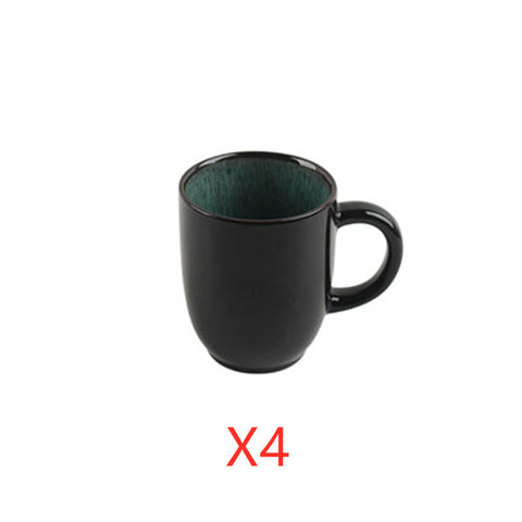 Retro Underglaze Porcelain Dinnerware – Plate, Bowl & Mug Set