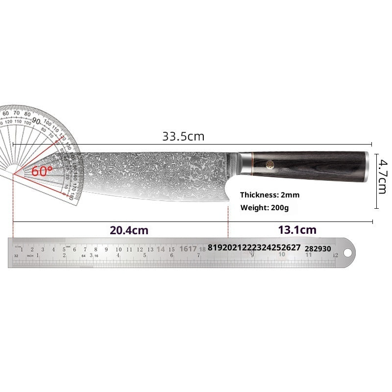 Damascus Western Chef Knife · 8" (20 cm) — Wudy Kitchen, image 4