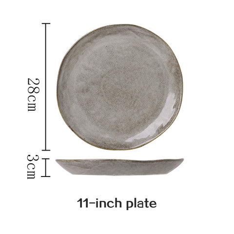 Luxury Porcelain Dinner Plate – Stone Grey Design