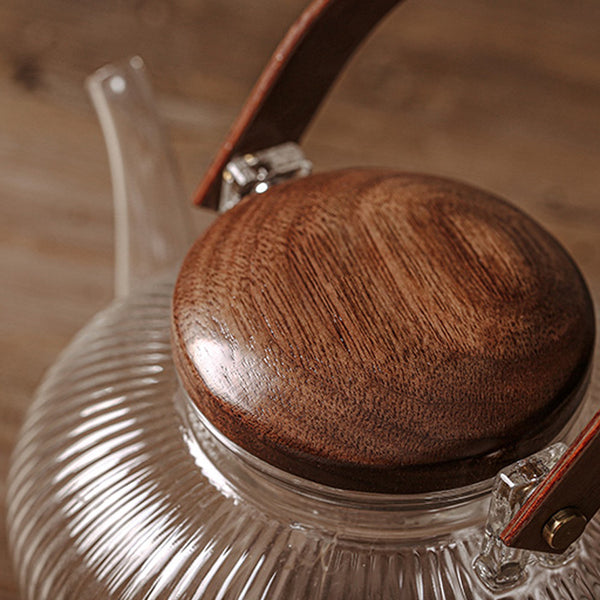 Wudy Kitchen — Heat-Resistant Glass Teapot with Arched Handle – 650ml / 800ml