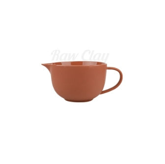 Ceramic Mixing Bowl with Handle and Pour Spout – Raw Clay Tones