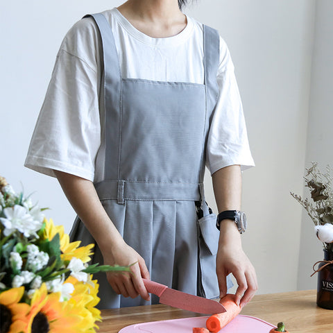 Cross-Back Anti-Fouling Kitchen Apron with Pocket