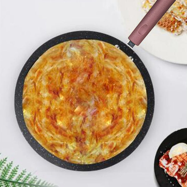 Pancake Pan Aluminum Alloy Crepe Maker Flat Pan Griddle Pan with Spreader & Spatula Crepe Maker Griddle Flat Pan