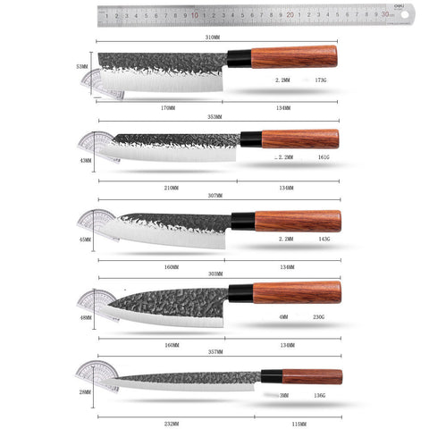 Handmade Hammered Forged Santoku Chef Knife