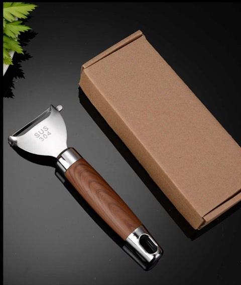Stainless Steel Vegetable Peeler with Wooden Handle