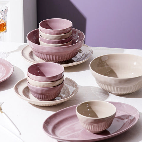 Elegant Ceramic Tableware – Soup, Salad & Dinner Plate Set
