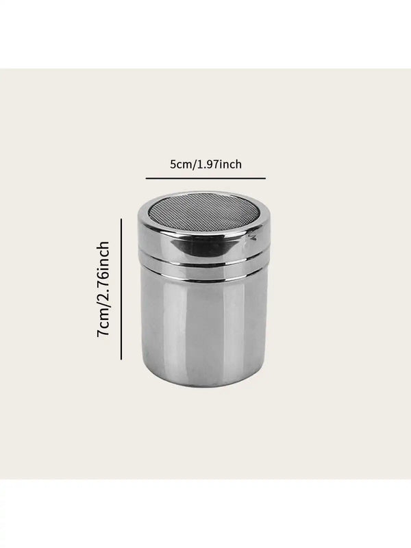 1Pc-Silver Stainless Steel Mesh Tube Type Dusters Dusting Salt Shaker Spice Jar Salt Sugar Pepper Shaker Box Cocoa Icing Powder
