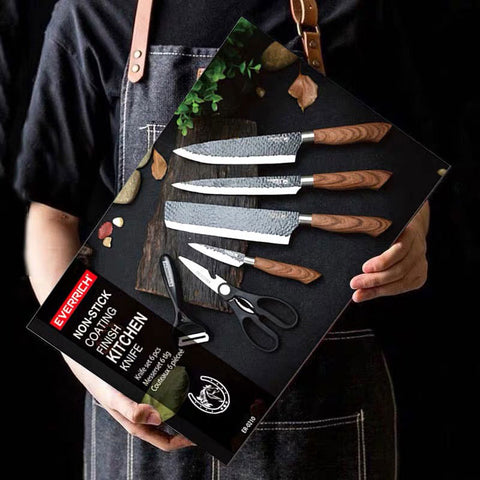 Premium Forged Kitchen Knife & Prep Set (6-Piece)