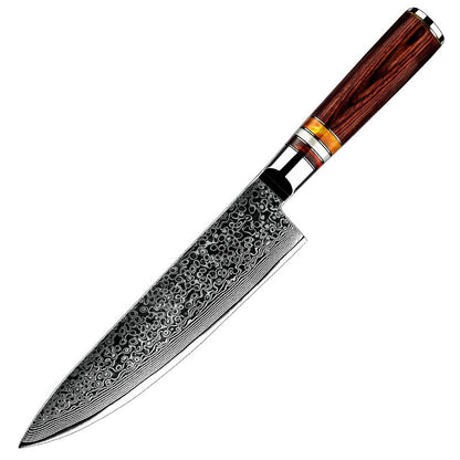 Damascus Steel Chef Knife - AUS10 Core