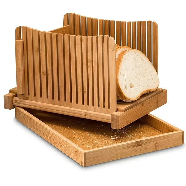 Foldable Bread Slicer - Precise Adjustable Slicing Control, Even and Consistent Results, Easy-To-Use Cutting Guide