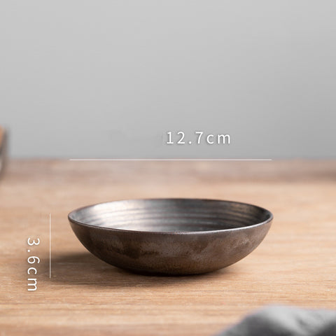 Rustic Bronze-Effect Porcelain Bowl Collection