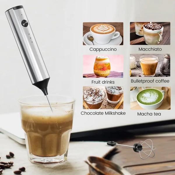 Mini Milk Frother, Electric Milk Frother, Coffee Frother, Household Milk Blender, Handheld Wireless Whipper