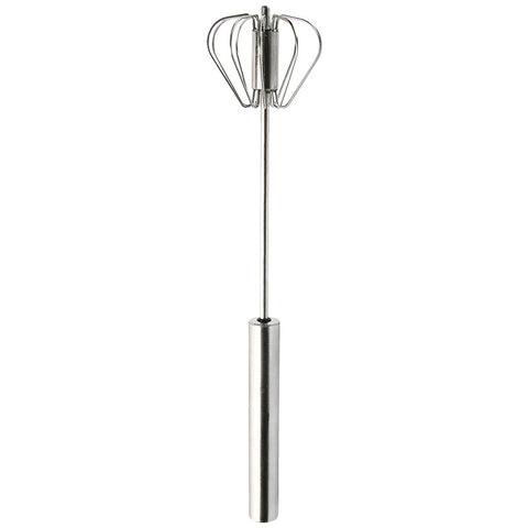 Semi-Automatic Stainless Steel Egg Beater — Manual Rotating Pressure Whisk