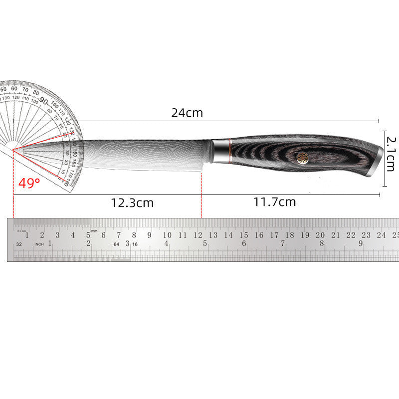 Damascus Steel Utility Knife – 12.3 cm Blade (Patterned)