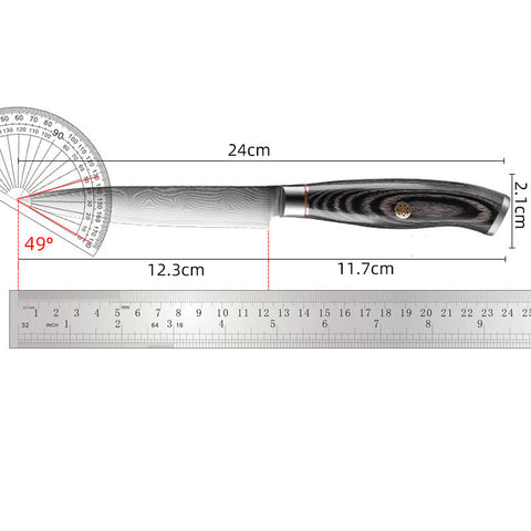 Damascus Steel Utility Knife – 12.3 cm Blade, 60±2 HRC (Patterned)