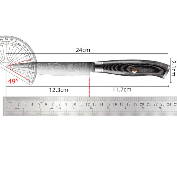 Wudy Kitchen Wudy Damascus Steel Utility Knife 12.3cm — utility knife — lifestyle scene — kitchen setting