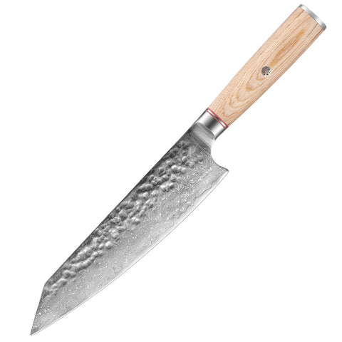 Damascus Steel Kitchen Knife Set – Patterned Finish, Wood Handles