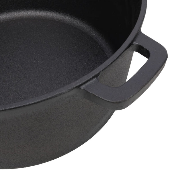 Wudy Kitchen — One In One Pre Seasoned Cast Iron Dutch Oven With Dual Handles, Outdoor Camping Deep Pot, With 2 Silicone Handle Covers, Banned Platform Temu