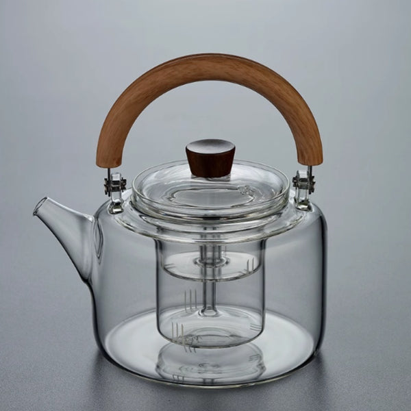 Wudy Kitchen — Borosilicate Glass Teapot with Filter – Heat-Resistant Modern Design