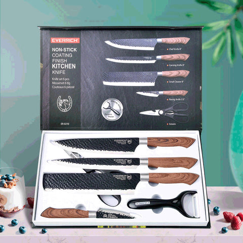 6-Piece Stainless Steel Kitchen Knife Set with Gift Box