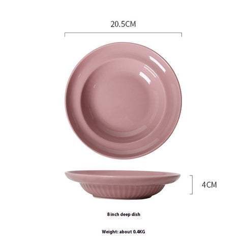 Elegant Ceramic Tableware – Soup, Salad & Dinner Plate Set