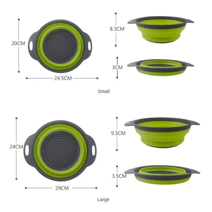 Silicone Collapsible Produce Basket — Green / Red — Wudy Kitchen, image 9
