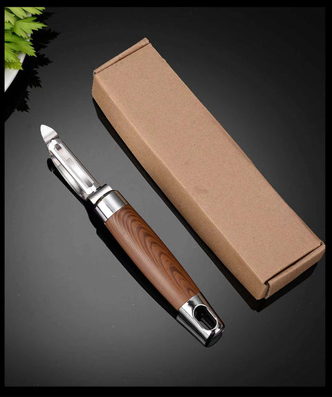 Stainless Steel Vegetable Peeler with Wooden Handle