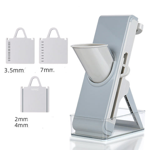 Adjustable Vertical Vegetable & Meat Slicer – 3 Interchangeable Blades