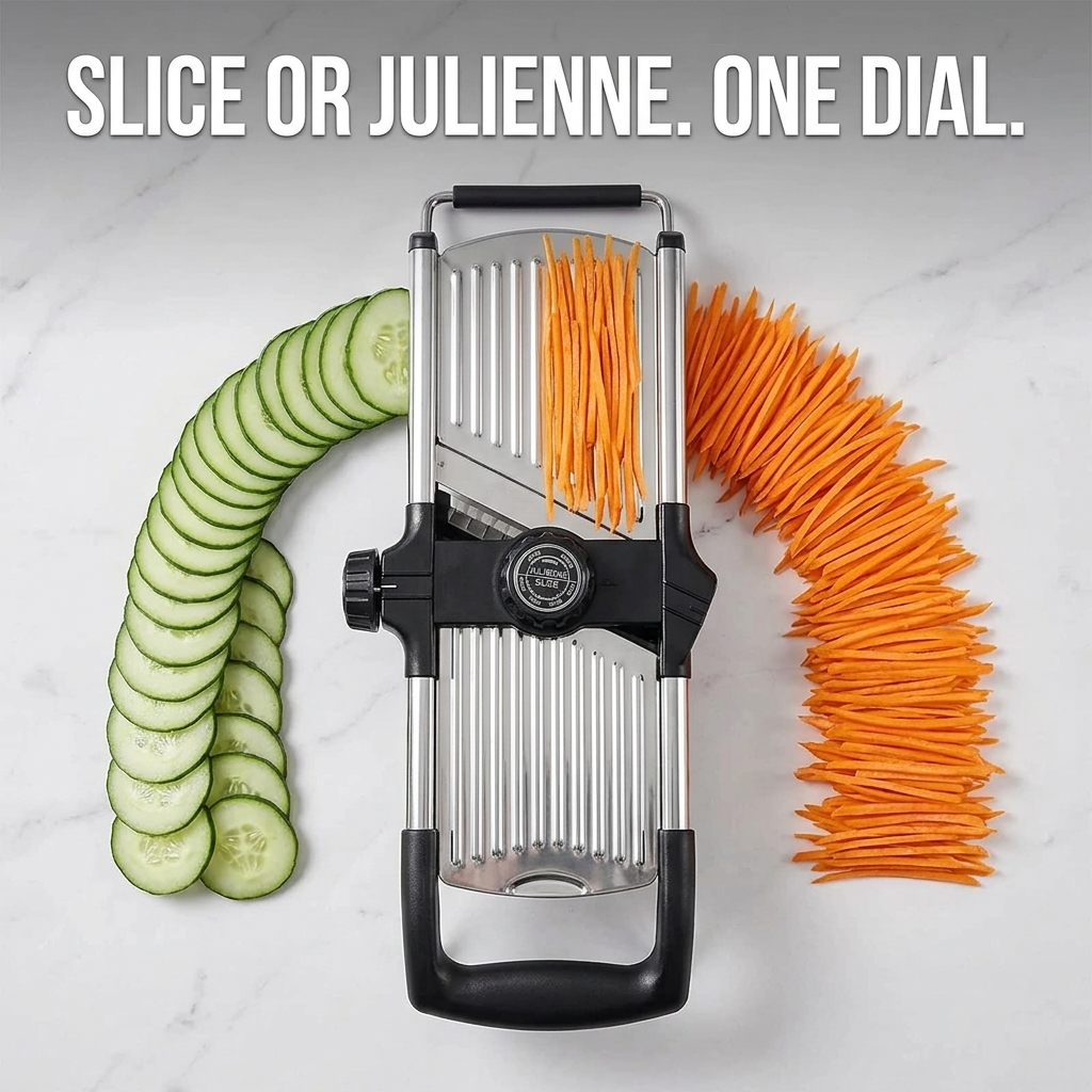 Slice or julienne on one dial