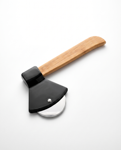 Stainless Pizza Cutter with Bamboo Handle — Red / Black — Wudy Kitchen, image 1