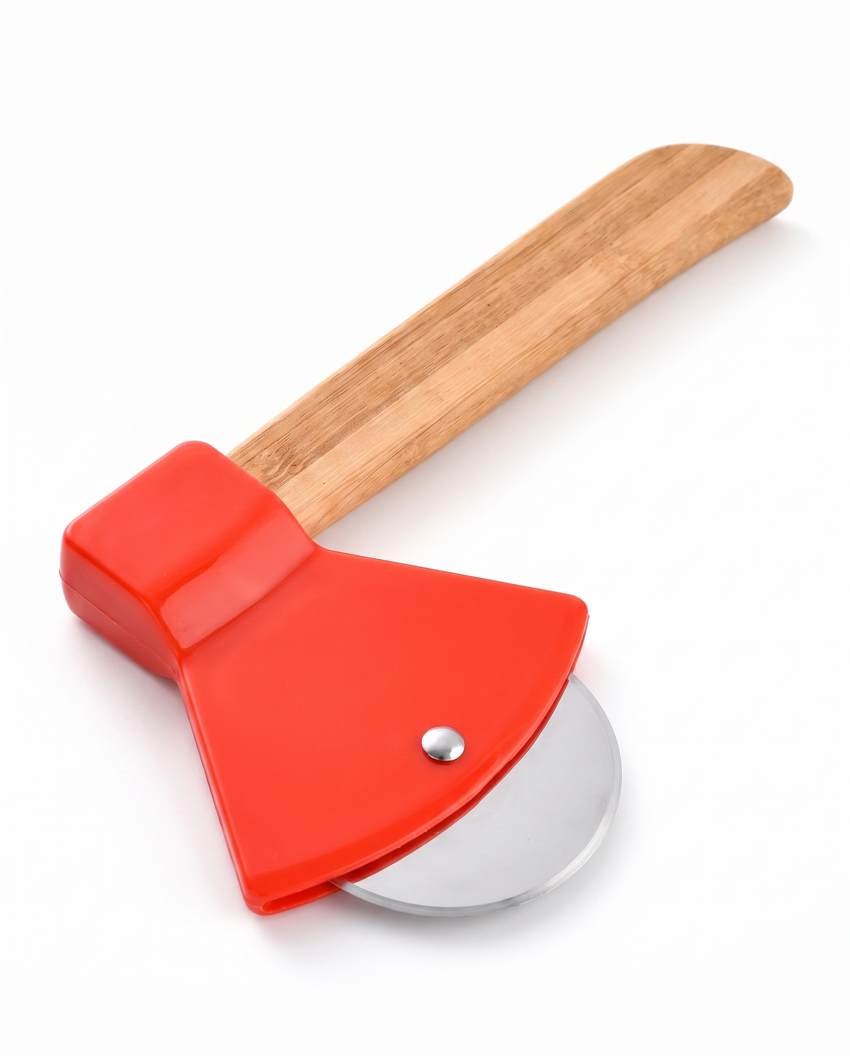 Stainless Pizza Cutter with Bamboo Handle — Red / Black — Wudy Kitchen, image 7