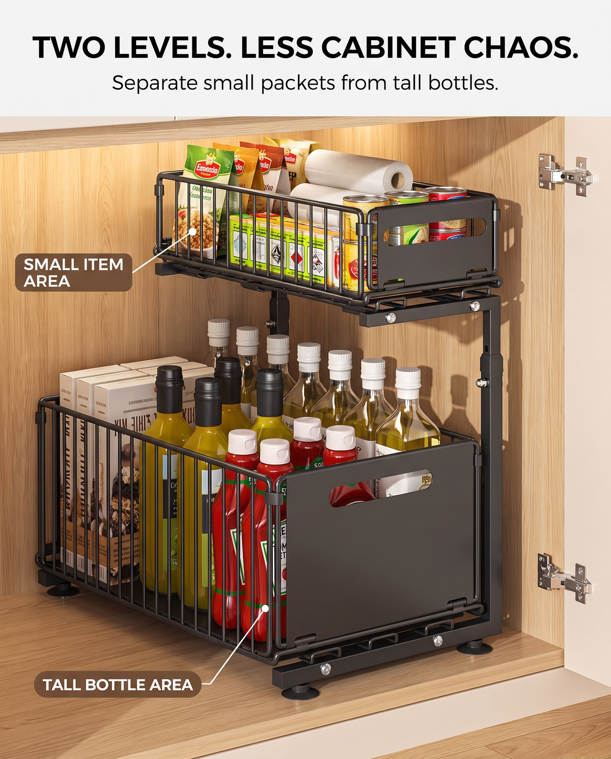 2-Tier Cabinet Organizer · 15" (38 cm)