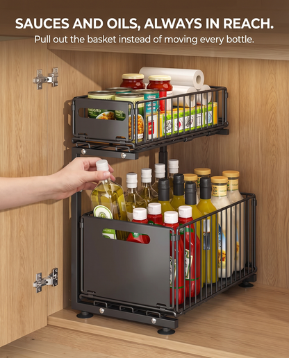 2-Tier Cabinet Organizer · 15" (38 cm)