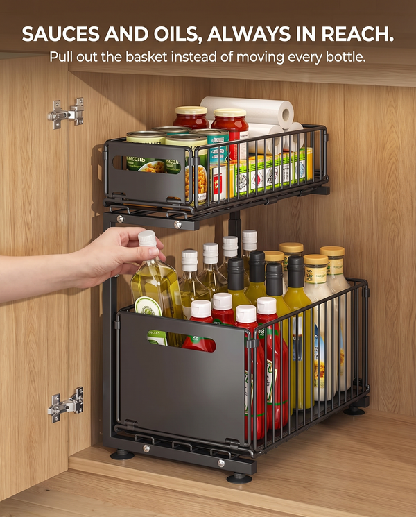 2-Tier Cabinet Organizer · 15" (38 cm)