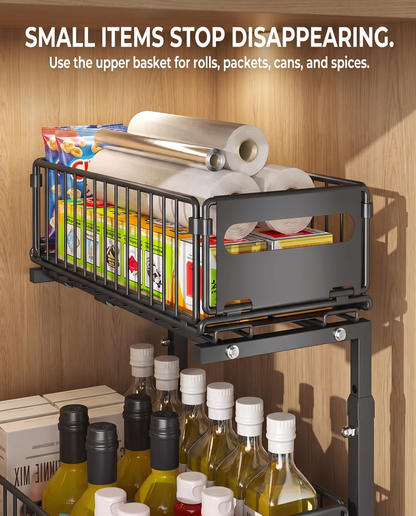 2-Tier Cabinet Organizer · 15" (38 cm)