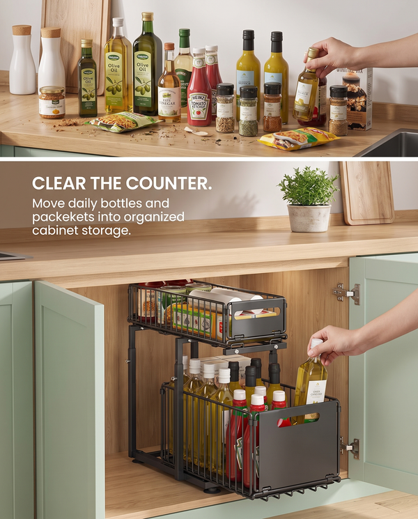 2-Tier Cabinet Organizer · 15" (38 cm)