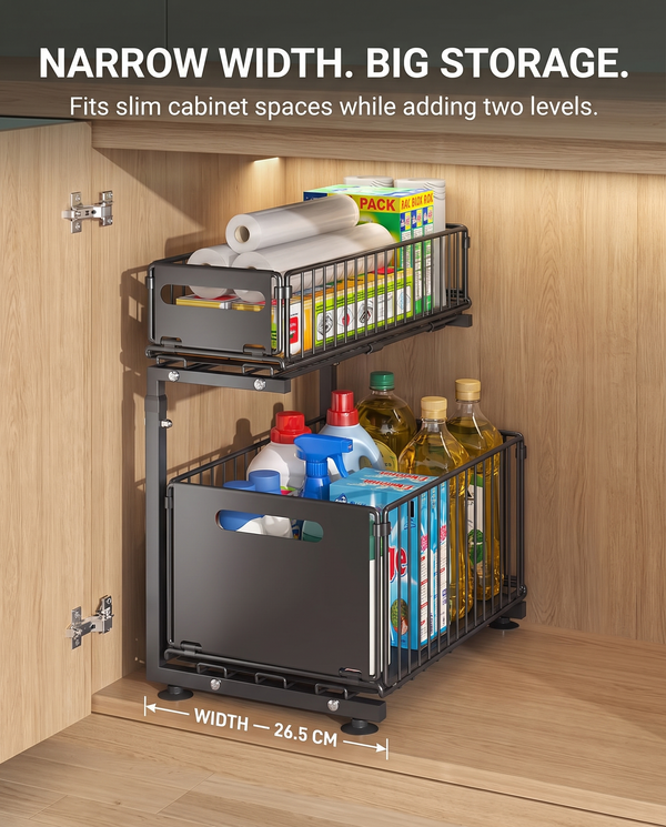 2-Tier Cabinet Organizer · 15" (38 cm)
