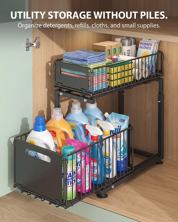 2-Tier Cabinet Organizer · 15" (38 cm)