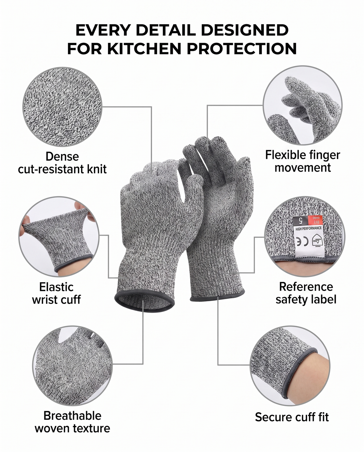 Cut-Resistant Kitchen Gloves